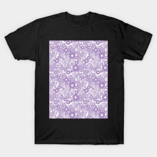 Trippy Purple and Gray Spiral Pattern T-Shirt